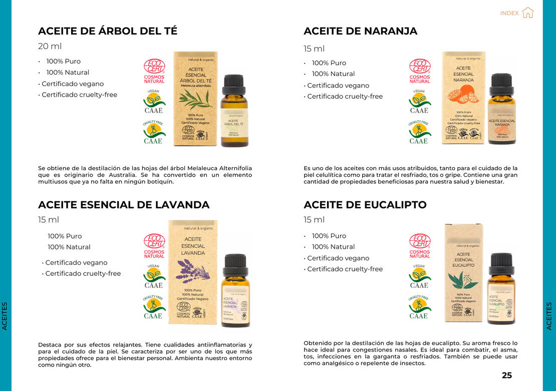 Algunos de nuestros productos y sus propiedades